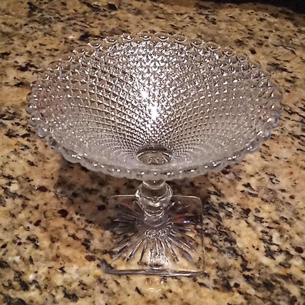 Miss America Clear Footed Round Compote By Anchor Hocking. Centerpiece Glass.. - Picture 8 of 11